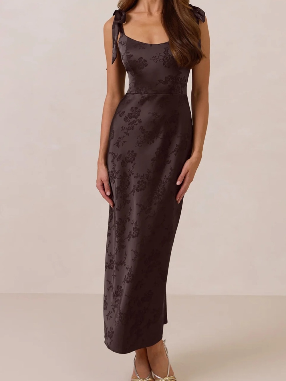 PARK & FIFTH MERCER DRESS ESPRESSO JACQUARD - M